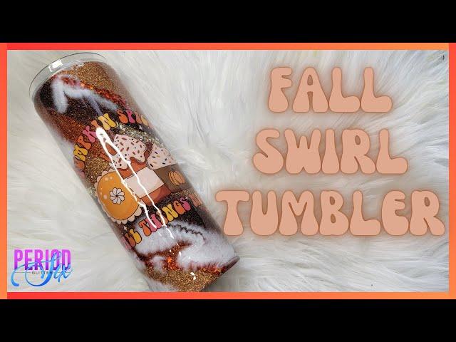 Fall Swirl Glitter Tumbler I Period Six Designs