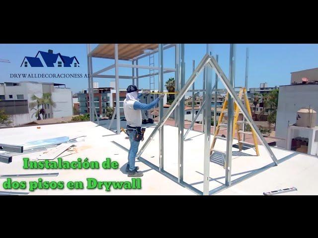 Cómo hacer una CASA de #DRYWALL de dos pisos, sobre un segundo piso, paso a paso DIY, vídeo 7