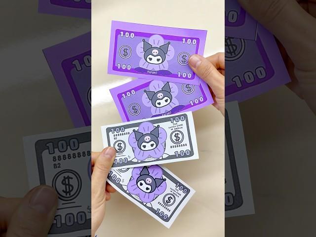 KUROMİ WALLET FOR THE PAPER. #craft #diy #kuromi #kids