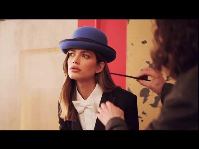 Backstage Borsalino Fall/Winter 2019 Campaign BTS with Valentina Sampaio.