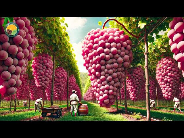 Japanese Farmers Harvest Expensive Grapes This Way - Japanese Grape Farm | Farming Documentary