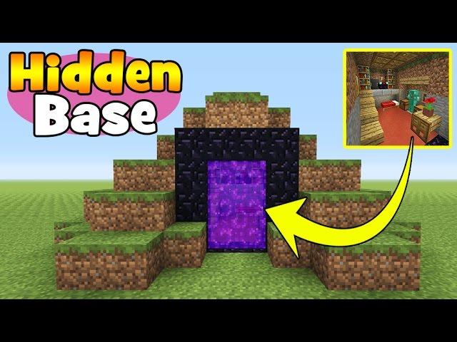 Minecraft Tutorial: How To Make A Hidden Base Inside a Nether Portal "Hidden Base"!!!