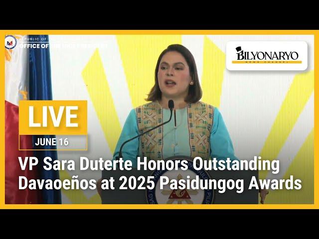 LIVE: VP Sara Duterte Honors Outstanding Davaoeños at 2025 Pasidungog Awards | June 16, 2025