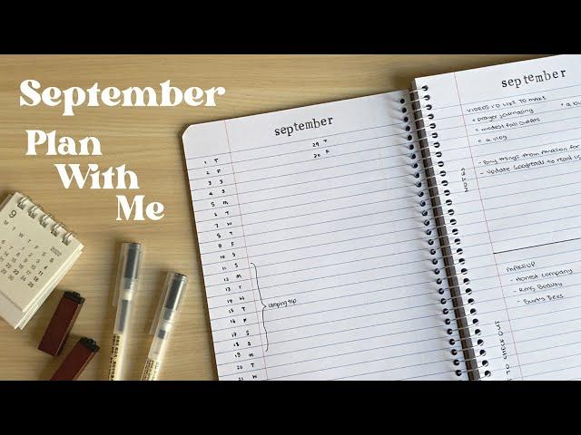 September 2022 Plan With Me | Simple, Minimalist Bullet Journal Setup in a Lined Notebook