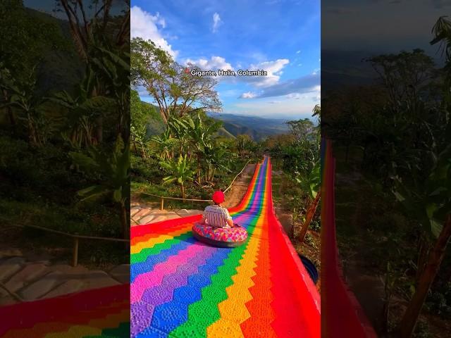 World’s LONGEST rainbow slide! @insta360 #shorts