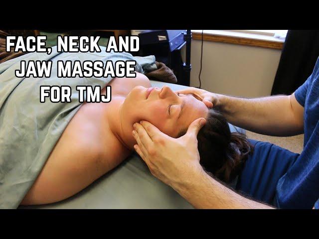 Relaxing Therapeutic TMJ Massage - Neck, Face and Jaw Deep Tissue Techniques with Minimal Talking