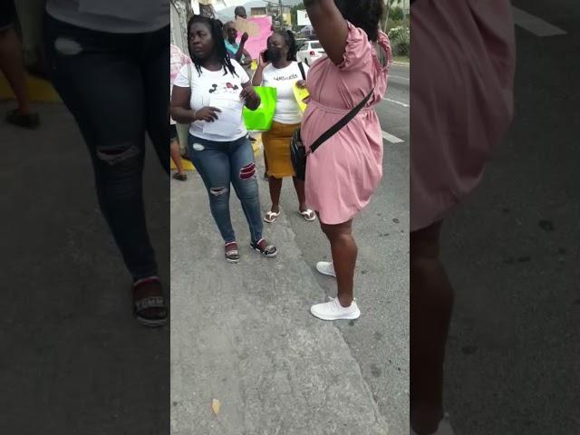 Guardsman Security Guards protest at the company head office in Kingston