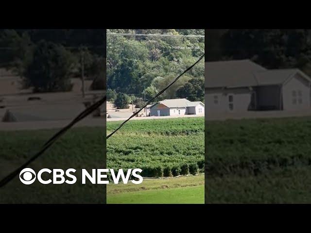 Floodwaters carry house in Washington County, Tennessee #shorts