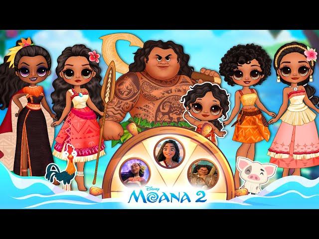 Disney Princess, Wednesday & Peach Cosplay MOANA 2 | DIY Paper Dolls & Craft