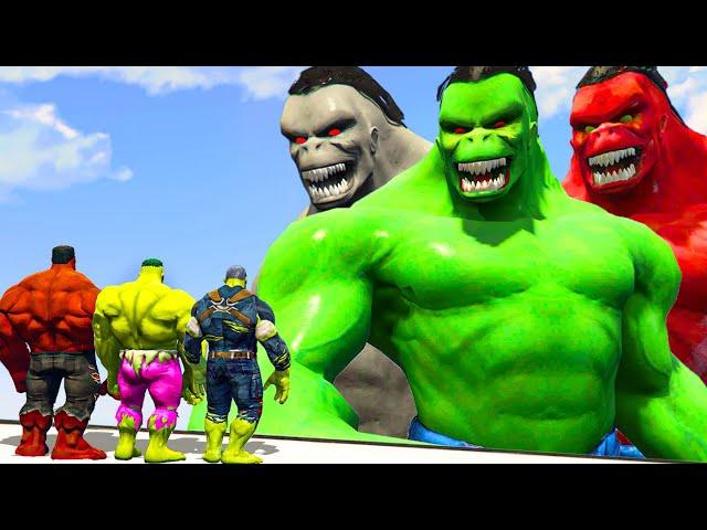 Hulk 2099 Army vs Red Hulk & Hulk & Captain-Hulk - What If Battle Superheroes