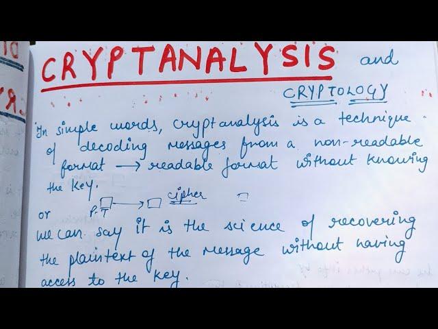 Cryptanalysis and its types in Hindi | What is Cryptology in Network Security