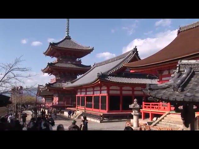 Kiyomizu-dera temple and gardens, Kyoto, Japan travel video