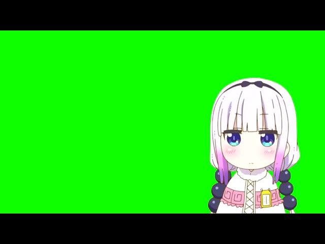 Green screen kawaii anime girl