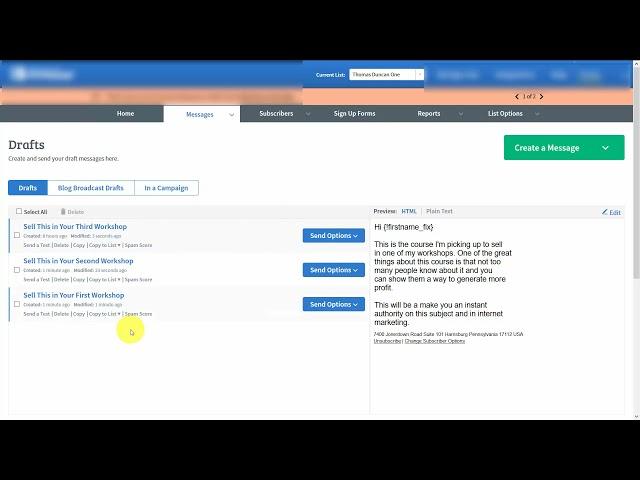 Aweber Creating Campaign Messeges [15/20]