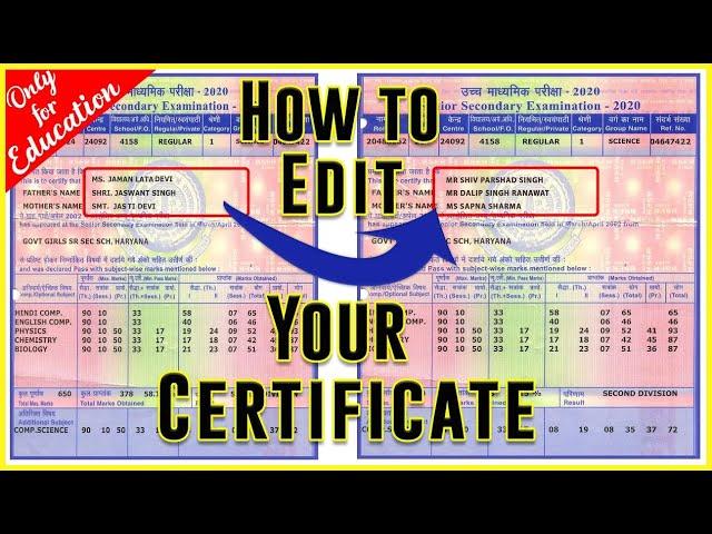 How to Edit Document and Certificate in Photoshop | Document or Certificate ko edit kaise karen 2021