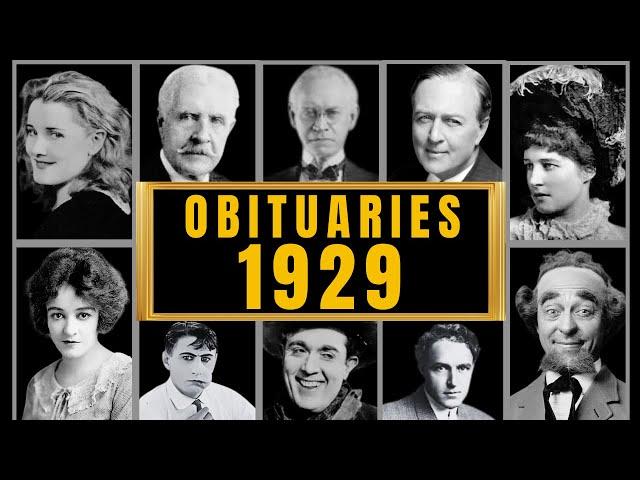 Famous Hollywood Celebrities We've Lost in 1929 - Obituary in 1929