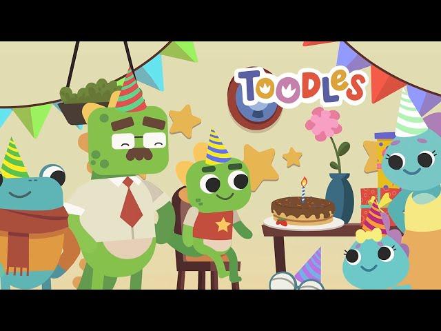 Birthday Song (Happy Birthday) - Dinosaurs - Nursery Rhymes - Toodles Kids TV - Nursery Kids Songs