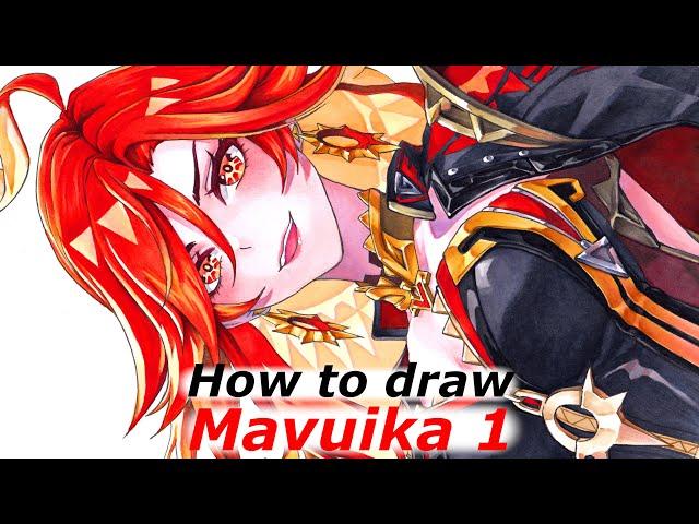 How to draw Mavuika | Genshin Impact | Step by step Tutorial Part 1