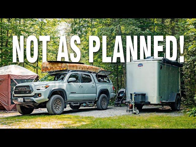 Family Off-Grid Cargo Trailer Camping, things don't go as planned!