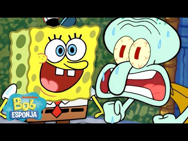 Bob Esponja | 30 minutos de Calamardo GRITÁNDOLE a Bob Esponja  | Español