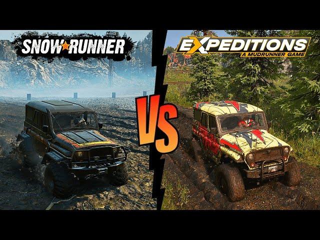 Expeditions: A MudRunner Game vs SnowRunner | Graphics & Physics Comparison [PC, 4K]
