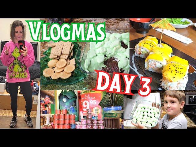 VLOGMAS 2023 DAY 3|  Easy S'mores Dip, Sushi, & Christmas Shopping