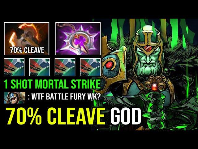 WTF 70% Cleave Battlefury 1 Shot Mortal Strike Instant Delete Raid Boss Carry Wraith King Dota 2