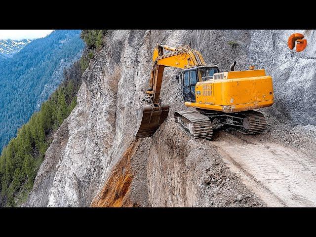 Skillful Excavator Operators are Building Roads on a Steep Mountain ▶2