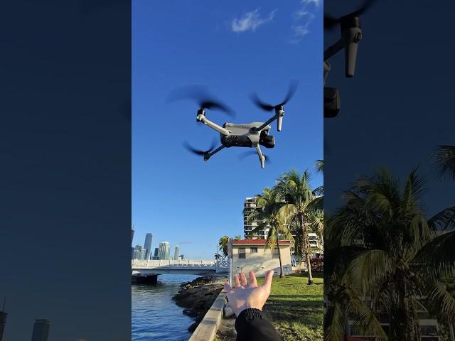 DJI AIR 3 hand landing! #dji #djiair3 #drone #dronelanding #miami