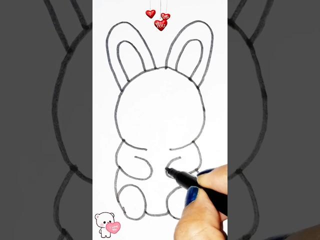 Rabbit Drawing Easy  Rabbit Drawing  #shorts  #youtubeshorts  #shortsfeed  #drawing #rabbit