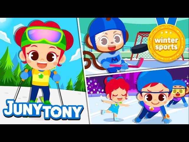 Winter Sports | Figure Skating, Ski Jumping, Ice hockey, Luge! | Sport Songs for Kids | JunyTony