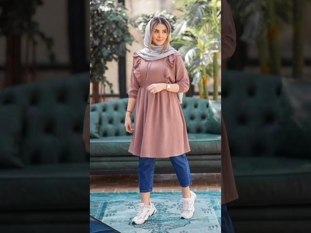 New Top Design 2024 | Muslim Girls Outfits Ideas| New Model Top Design 2024 |#hijabdress #short