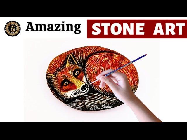 DIY Stone Art / Easy Stone Paintings Ideas / Pebble Craft Idea / Dr.Shola #shorts #YoutubeShorts