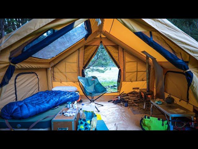 Inflatable Hot Tent Camping with Wood Stove - Perfect Cabin Tent