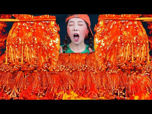 ENG SUB) Nuclear SPICY  Buldak Enoki Mushrooms & Dumpling RealSound Mukbang & Mukbang ASMR Ssoyoung