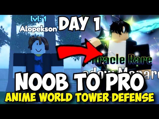 Noob To Pro Day 1: A New Beginning on Anime World Tower Defense! (AWTD + ALL NEW WORKING CODES)