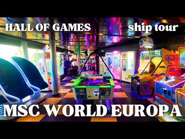 MSC WORLD EUROPA ship tour - HALL OF GAMES