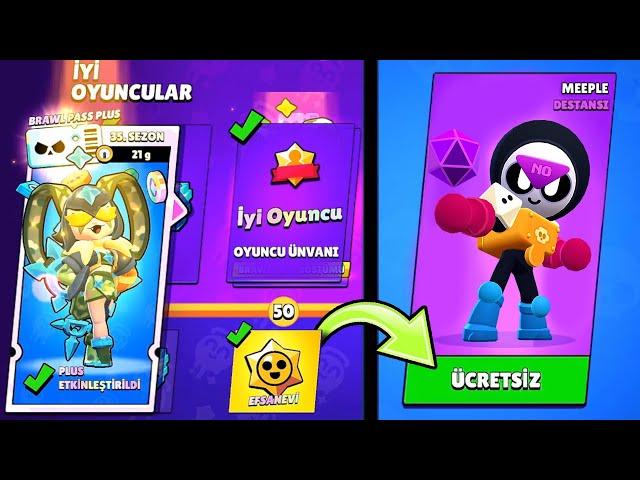 SIFIR HESAPTA İYİ OYUNCULAR SEZONUNUN TÜM ÖDÜLLERİNİ TOPLADIM ÜCRETSİZ MEEPLE Brawl Stars