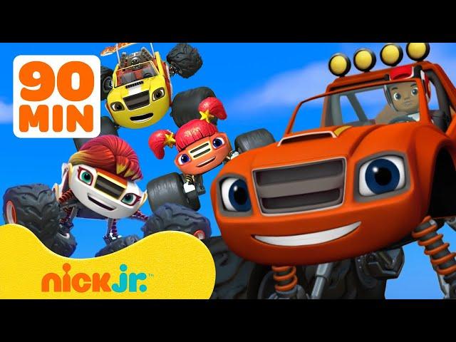 Blaze's BEST Family Rescues! w/ AJ & Sparkle | 90 Minute Compilation | Nick Jr.