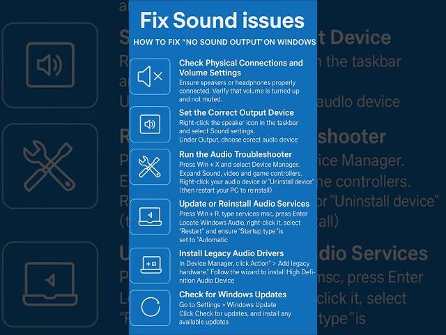 Fix Windows 11 Sound issues  #windows