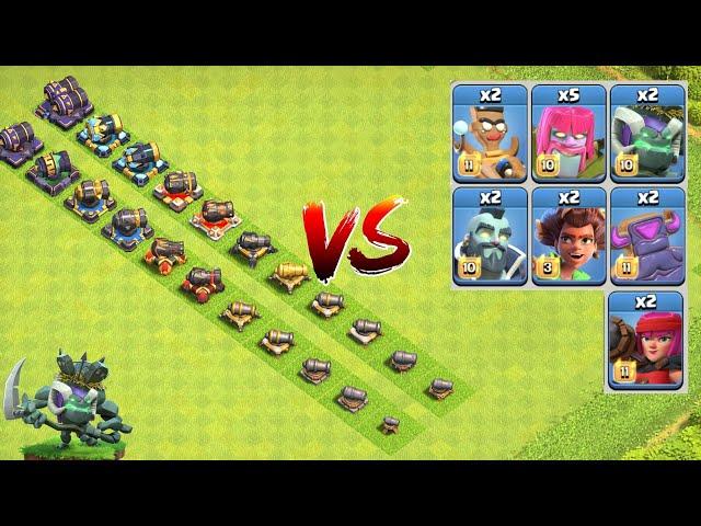 zombie troops vs every level cannon