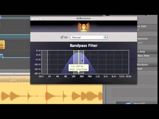 How to use AU Bandpass in Garageband
