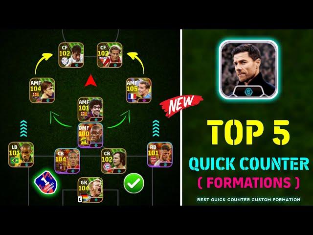 Top 5 Best Quick Counter Custom Formation In eFootball 2024 || Best Custom Formation In eFootball 24