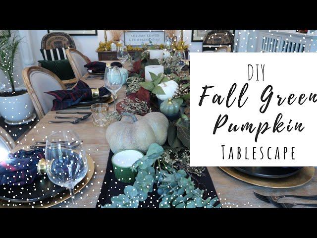  GREEN FALL PUMPKIN TABLESCAPE  TRANSFORM YOUR TABLE TOP DECOR FOR A BEAUTIFUL GREEN FALL VIBE!