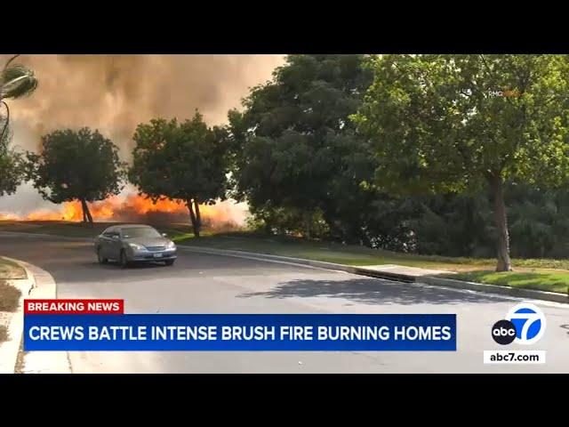 Riverside County brush fires burning homes, triggering evacuations