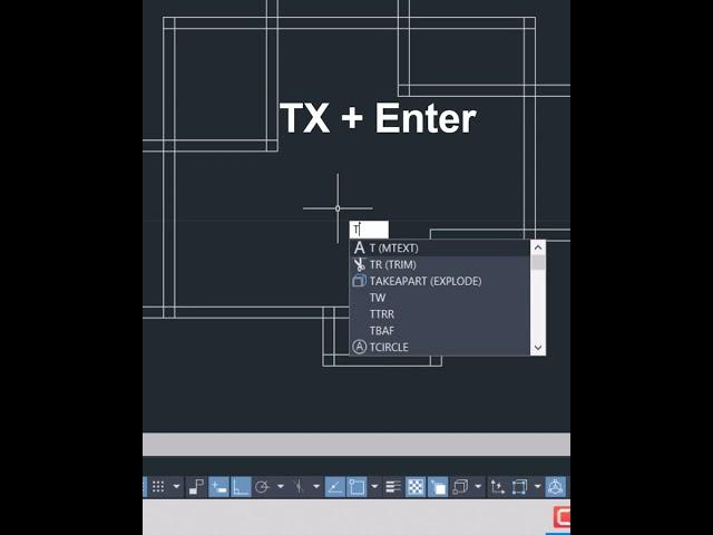 Tx command in autocad #tutorial #yazanhayani
