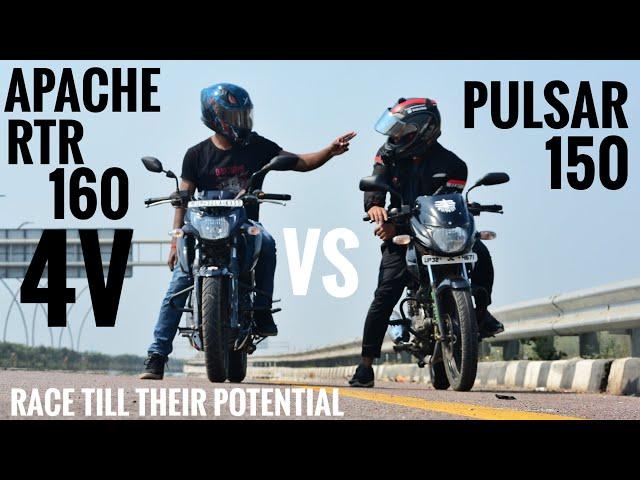 Pulsar 150 Vs Apache 160 4v | Race Till Their Potential