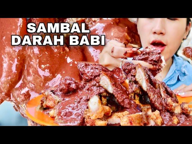 SAKSANG BABI GORENG SIRAM SAMBAL DARAH (GOTA) + ANDALIMAN KHAS BATAK MMG LUAR BIASA !  #jejezhuang