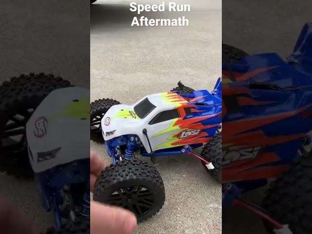 Losi Mini T2.0 - Speed run aftermath. Wheelies all day!