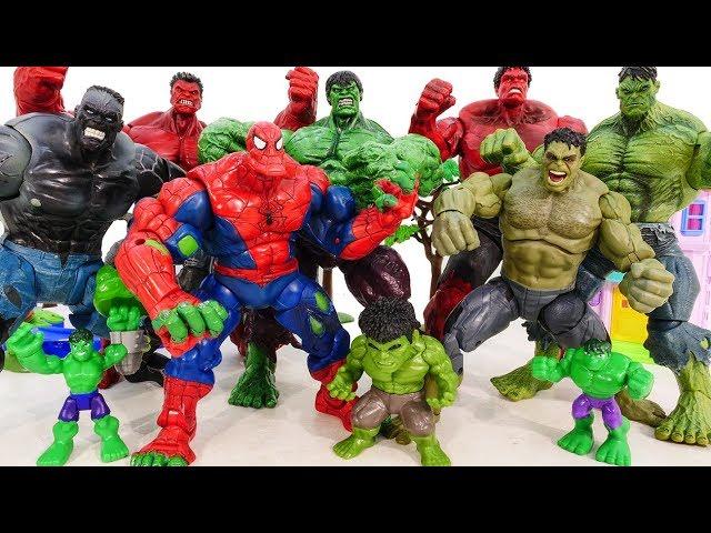 HULK SMASH Toys Collections Go ~! Red Hulk, Spider Hulk Vs Incredible Hulk Marvel Avengers Battle